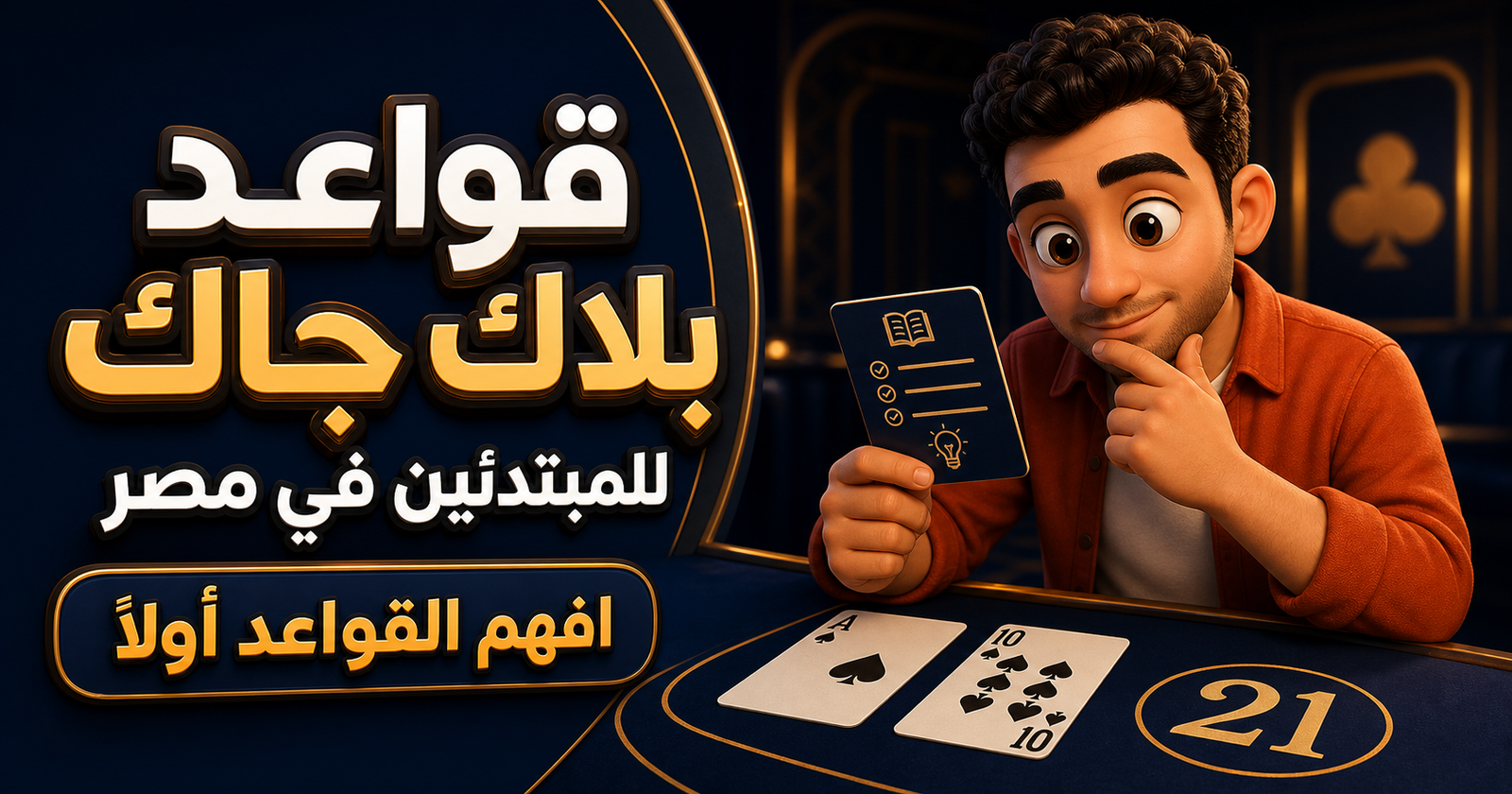 قواعد بلاك جاك للمبتدئين في مصر مع توضيح قيمة الأوراق و21