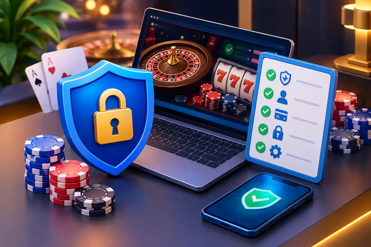 7 فحوصات لأمان الكازينو أونلاين قبل الإيداع